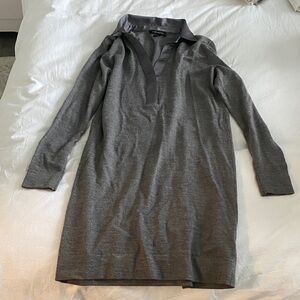 Club Monaco Gray Long-Sleeve Knit Dress